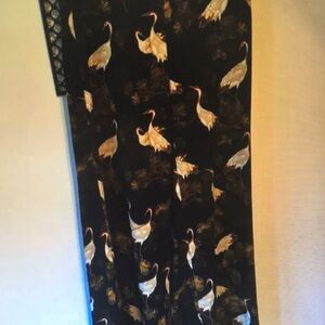 Elegant Black Crane Print Skirt